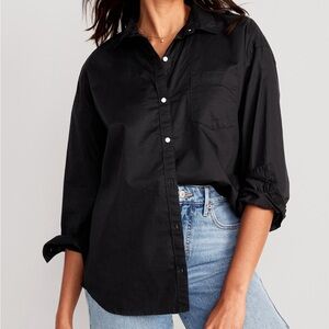 Old Navy Linen-Blend Button-Down Boyfriend Shirt